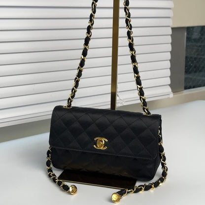 Chanel Satin Extra Mini Flap Bag - Black Crossbody Bags, Handbags MR