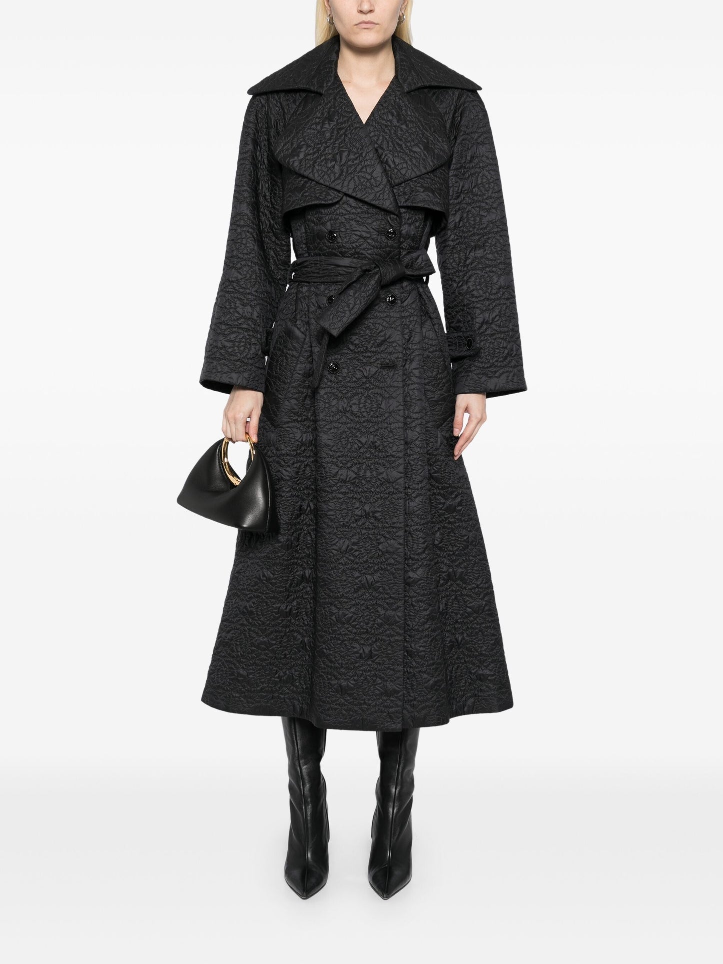 CC Black Quilted Trench Coat