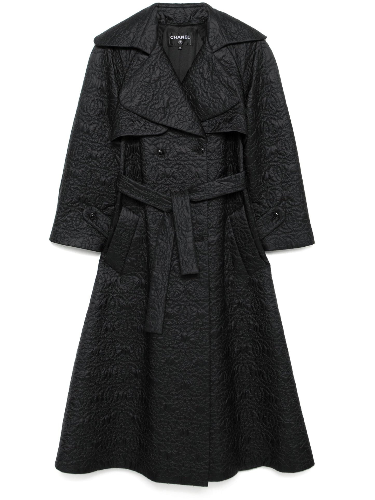 CC Black Quilted Trench Coat