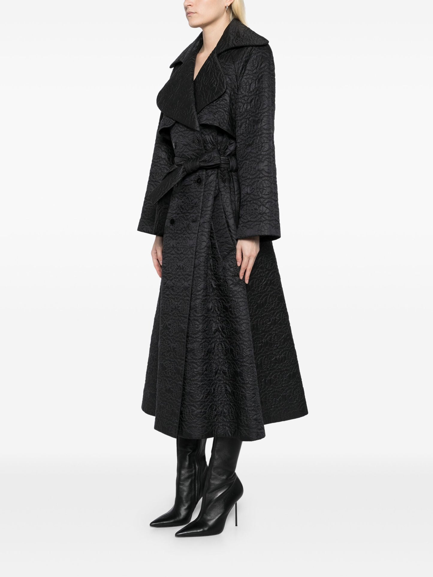 CC Black Quilted Trench Coat