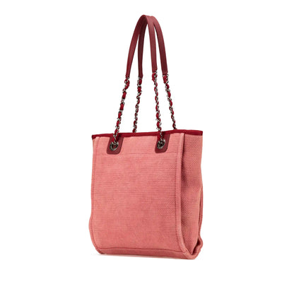 Red Chanel Mini Canvas Deauville Tote