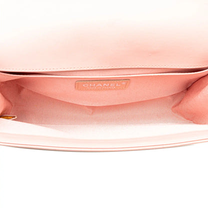 Pink Chanel Medium Lambskin Boy Flap Crossbody Bag