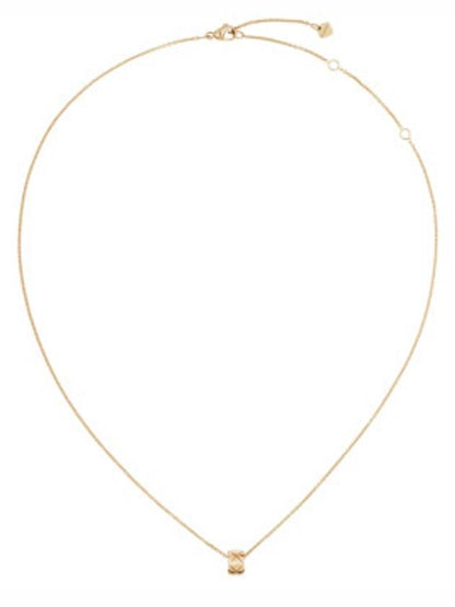 Coco Crush Quilted Motif Necklace Gold Chanel