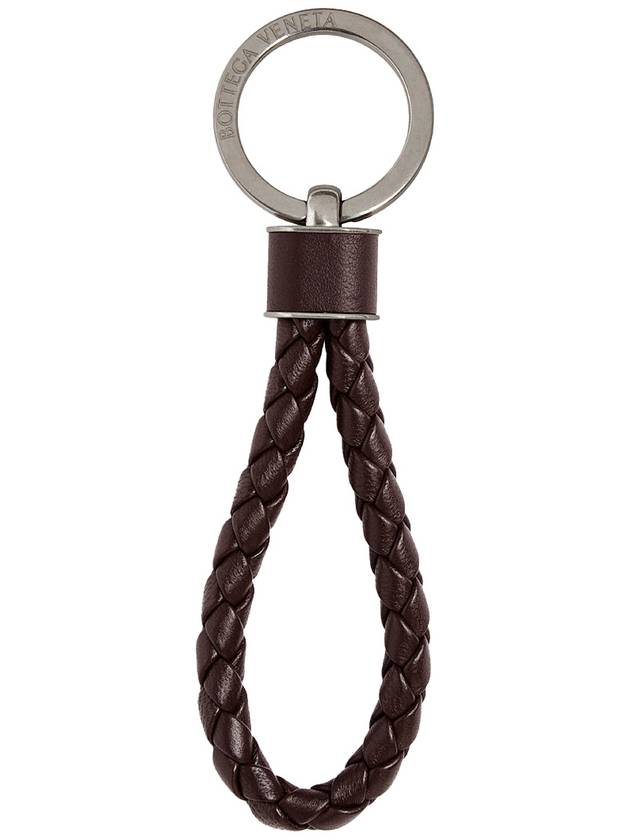 Luxury Bottega Veneta Intrecciato Leather Key Holder Fondant