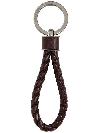 Luxury Bottega Veneta Intrecciato Leather Key Holder Fondant