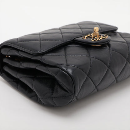 Chanel Matrasse Single Flap Single Chain Bag Black
