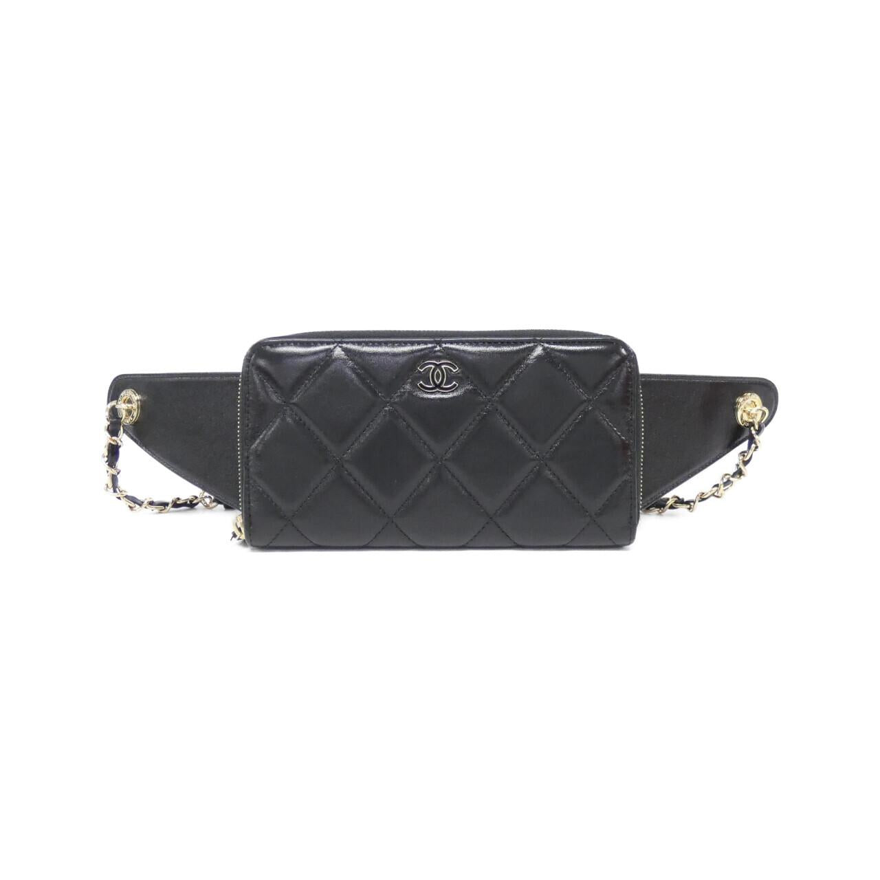 Chanel Belt Wallet Shiny Crumpled Lamb Wallet