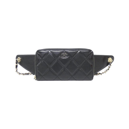 Chanel Belt Wallet Shiny Crumpled Lamb Wallet