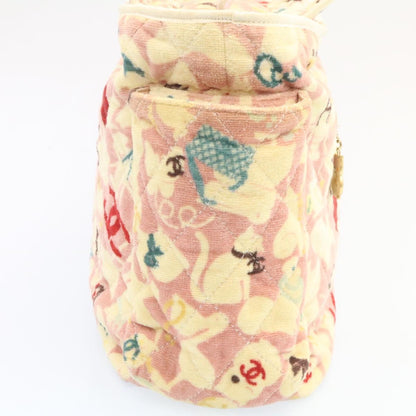CHANEL Tote Bag Quilted Pile Animal Pattern Pink CC Auth 27024A