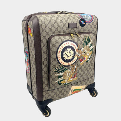 GUCCI GG Supreme Carry-On Suitcase- Travel Patches
