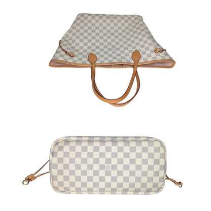 Louis Vuitton Neverfull Damier Azur MM Tote Rose Ballerine