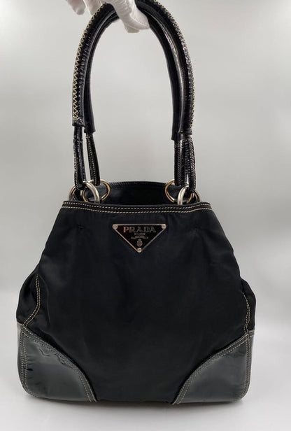 Prada Nylon and Leather Tote