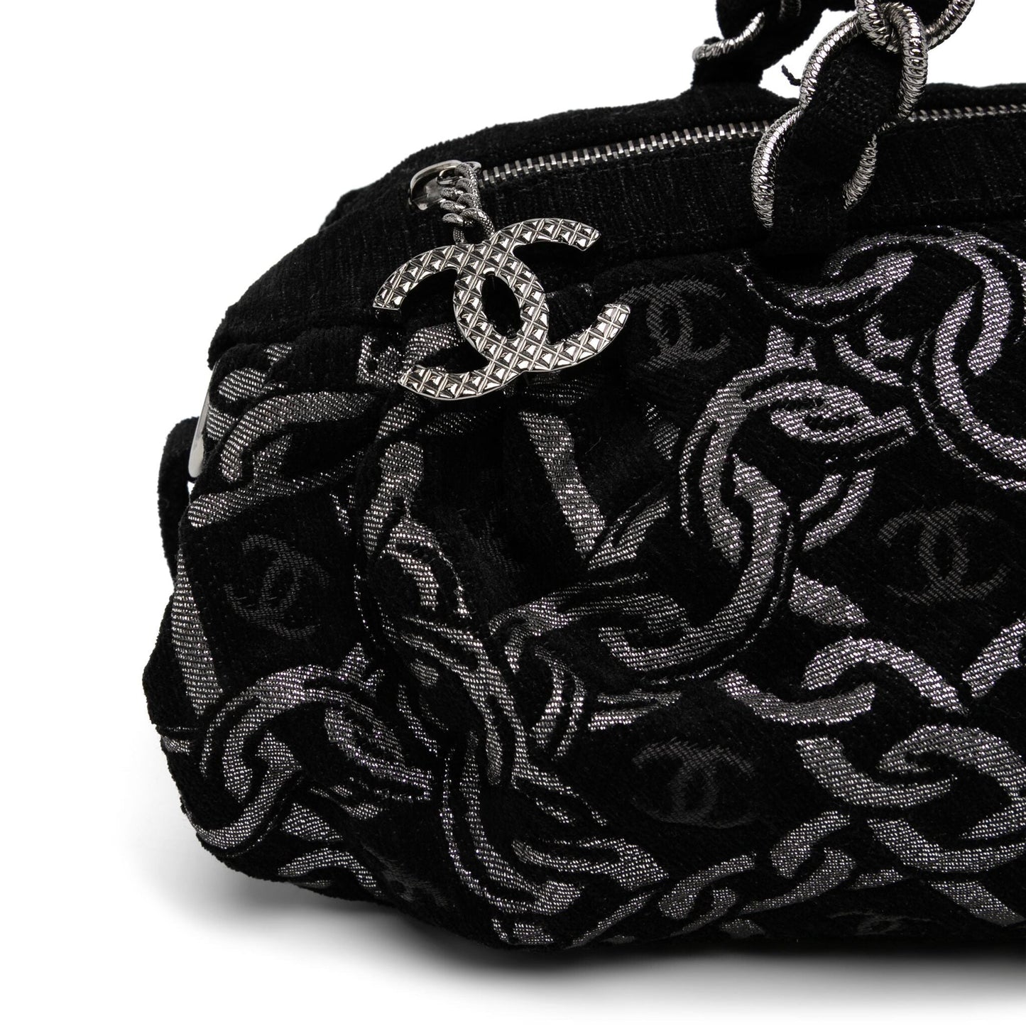 Denim Chain Bowler Bag