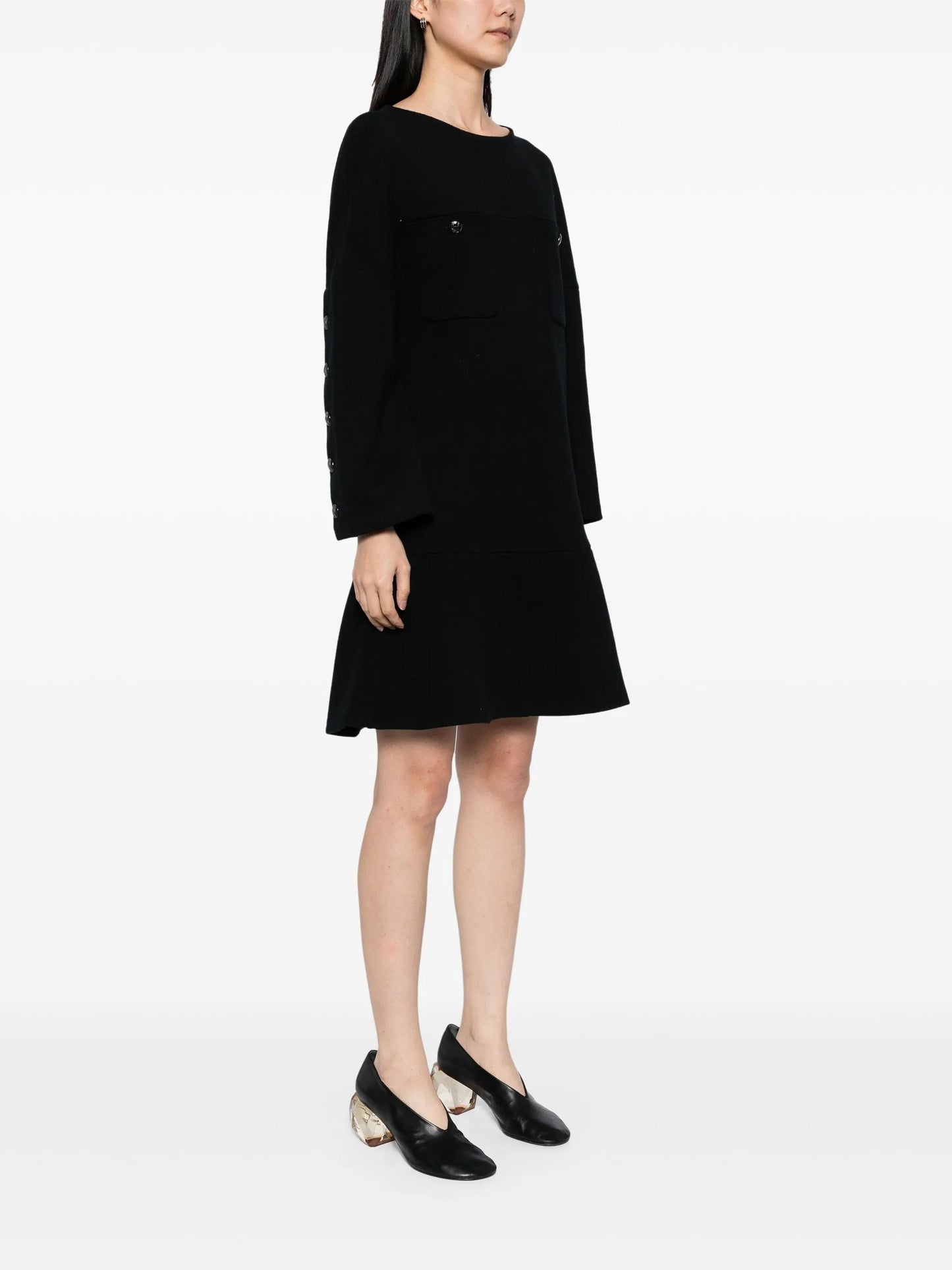 Long-Sleeve Wool Dress