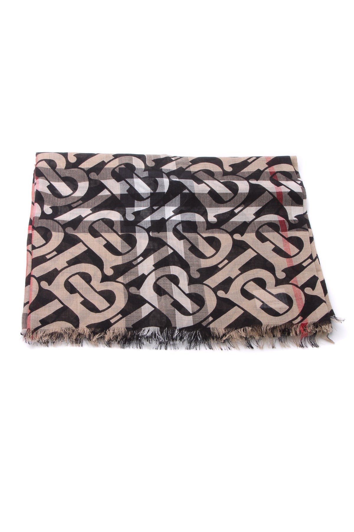 Lightweight Monogram Check Silk Scarf