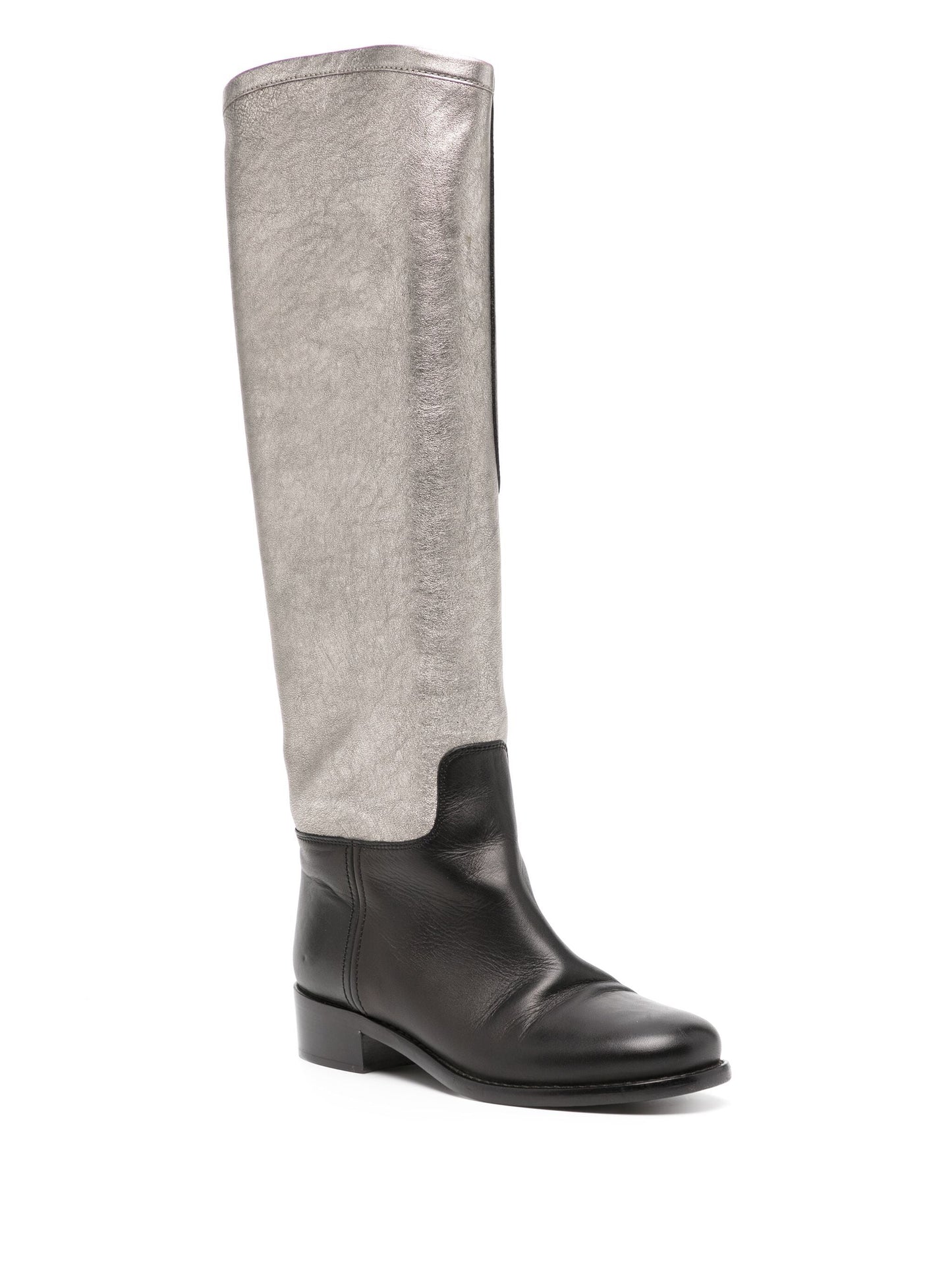 Panelled Silver Boots