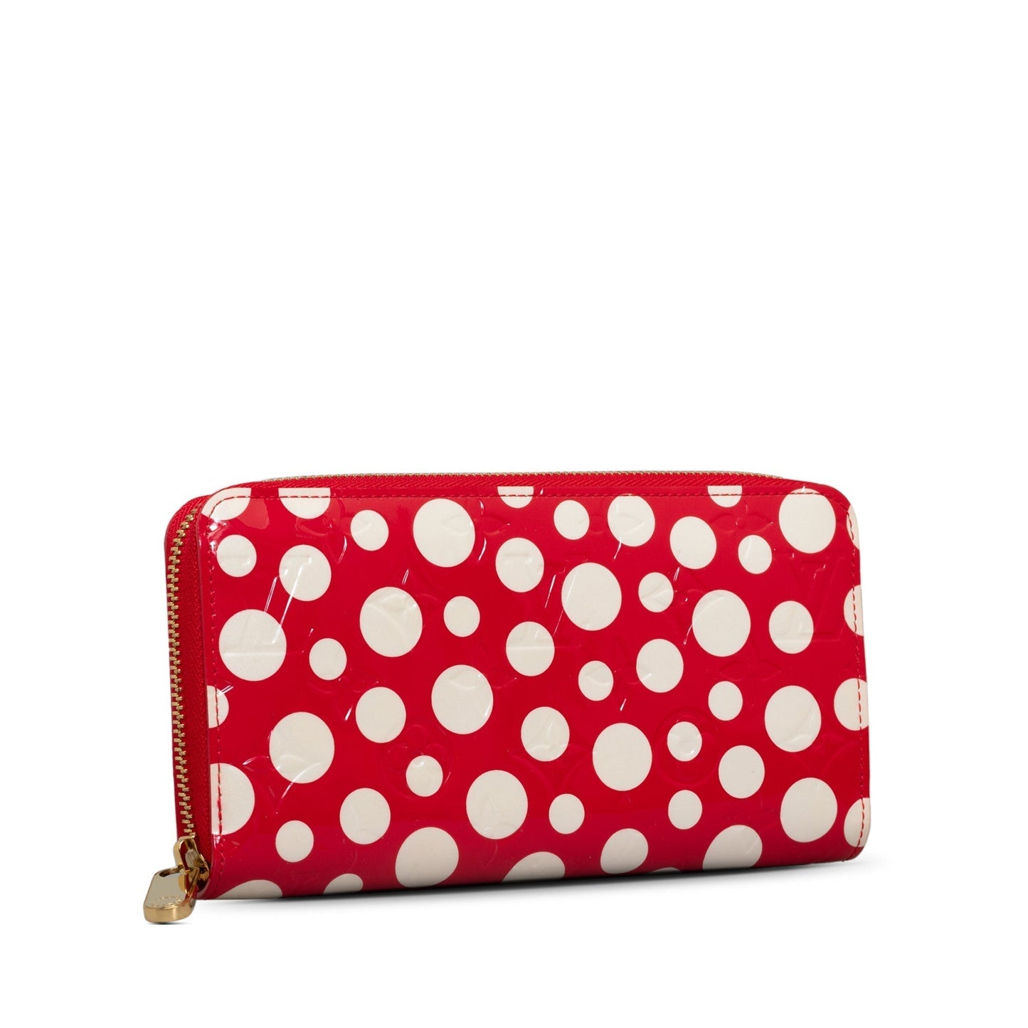 Red Louis Vuitton x Yayoi Kusama Monogram Vernis Infinity Dot Long Wallet