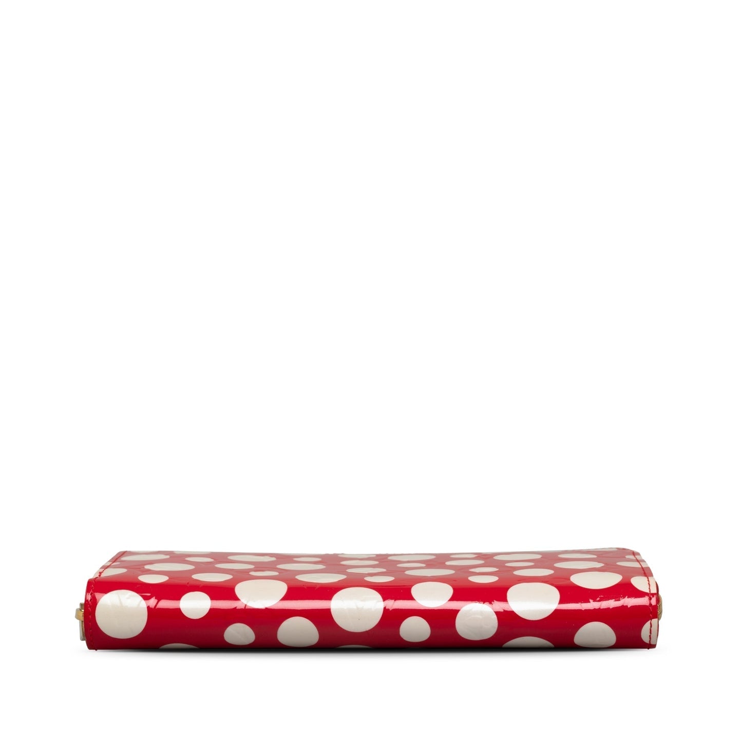 Red Louis Vuitton x Yayoi Kusama Monogram Vernis Infinity Dot Long Wallet