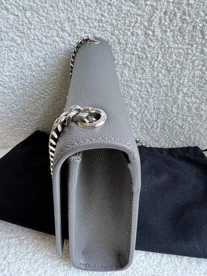 Yves Saint Laurent (YSL) Grey Small Kate with Silver Hardware