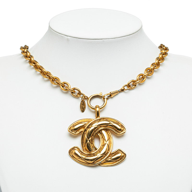 Chanel CC Logo Pendant Necklace Metal Necklace in Good condition