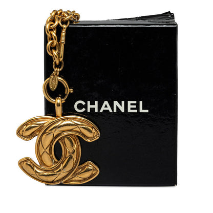 Chanel CC Logo Pendant Necklace Metal Necklace in Good condition
