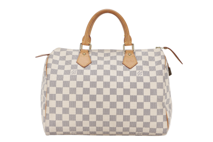 LOUIS VUITTON N41370 SPEEDY 30 DAMIER AZUR WITH LOCK ONLY NO KEY