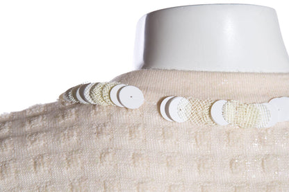 Chanel Cream Sequin Trim Cardigan SZ 42
