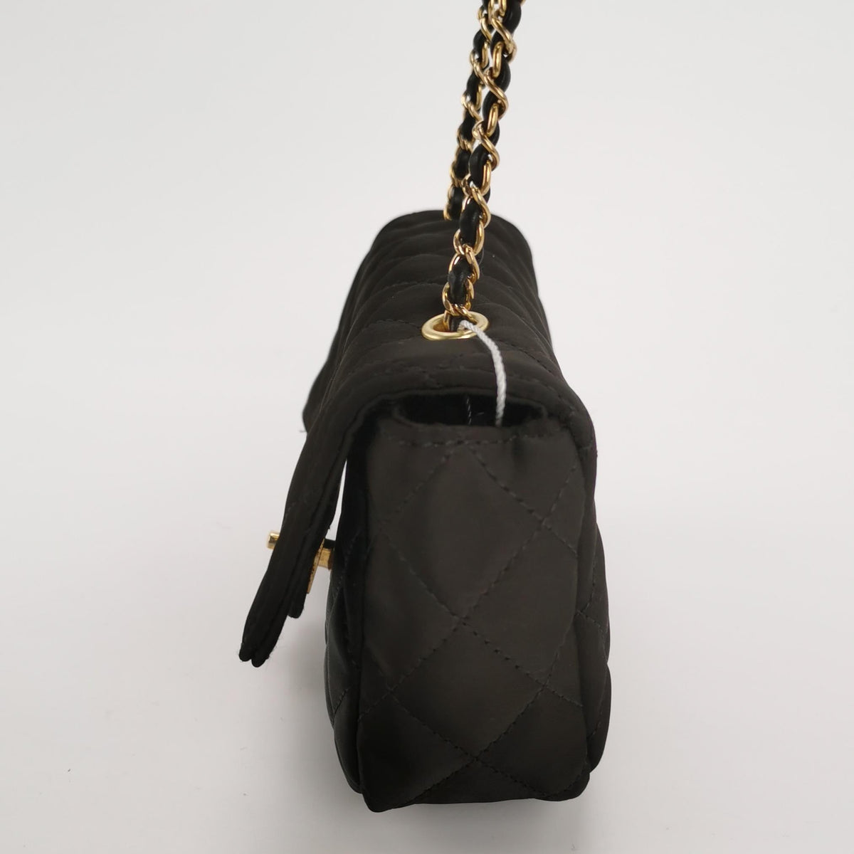 Chanel Classic Flap Extra Mini Black Silk Satin Quilted Gold-tone Hardware
