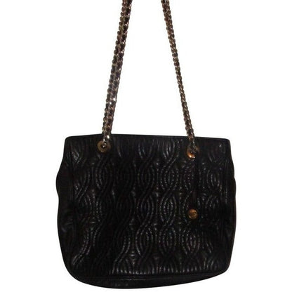Fendi Pasta Tote Style Purses Supple Black Quilted Leather With Curvy Pasta Or Noodle Like Design An