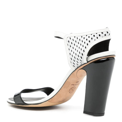 Perforated Crackled Patent Sandals