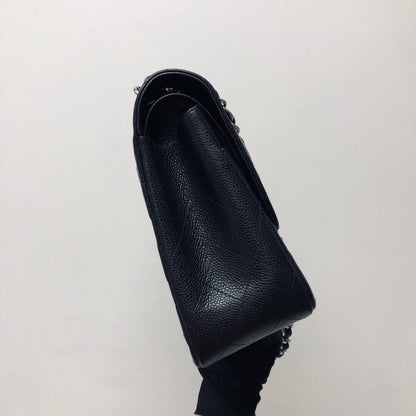 Classic Double Flap Jumbo Bag in Black Caviar with SHW
