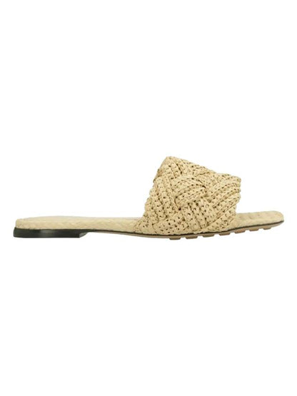 Luxury Bottega Veneta Lido Intrecciato Flat Slipper Beige