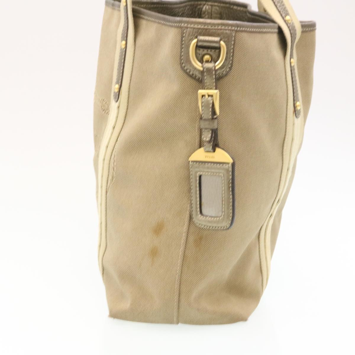 Prada Shoulder Bag Canvas Khaki  28739