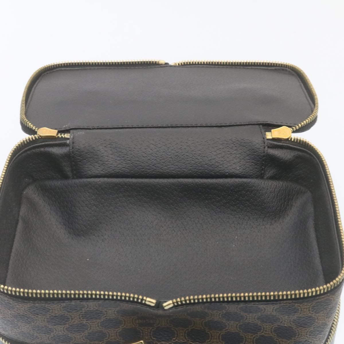 Celine Macadam Canvas Vanity Cosmetic Pouch Black  28799A