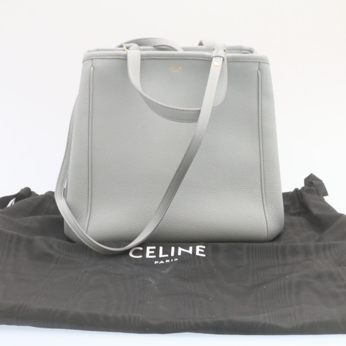 Celine Small fold Cabas Hand Bag 2way Shoulder Bag Light Blue  28800