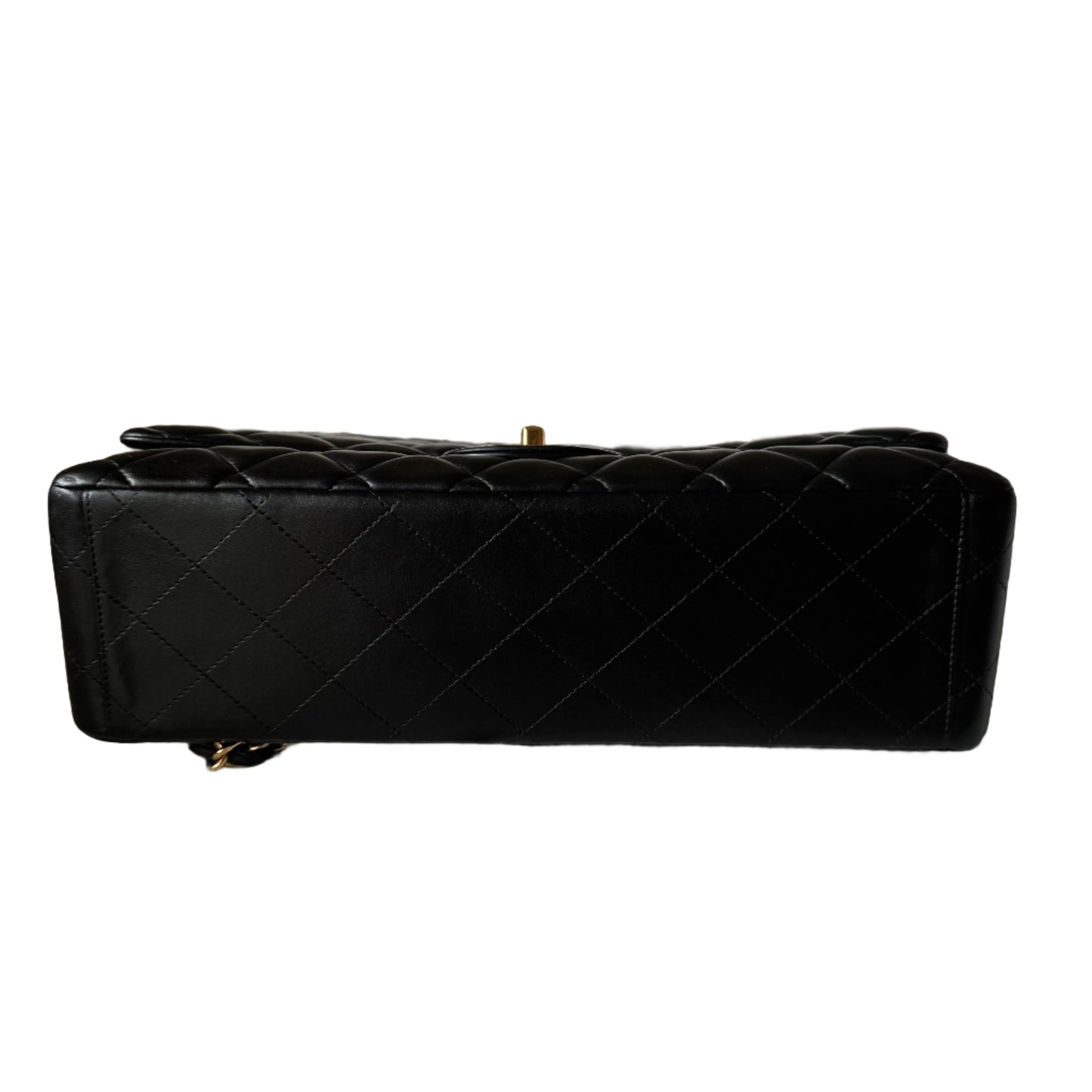 Chanel Classic Flap Maxi Black Lambskin Leather Double Flap with Gold-tone Hardware