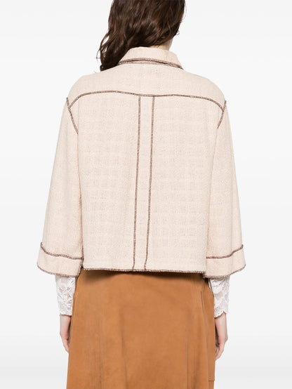 Cream Cotton Tweed Jacket