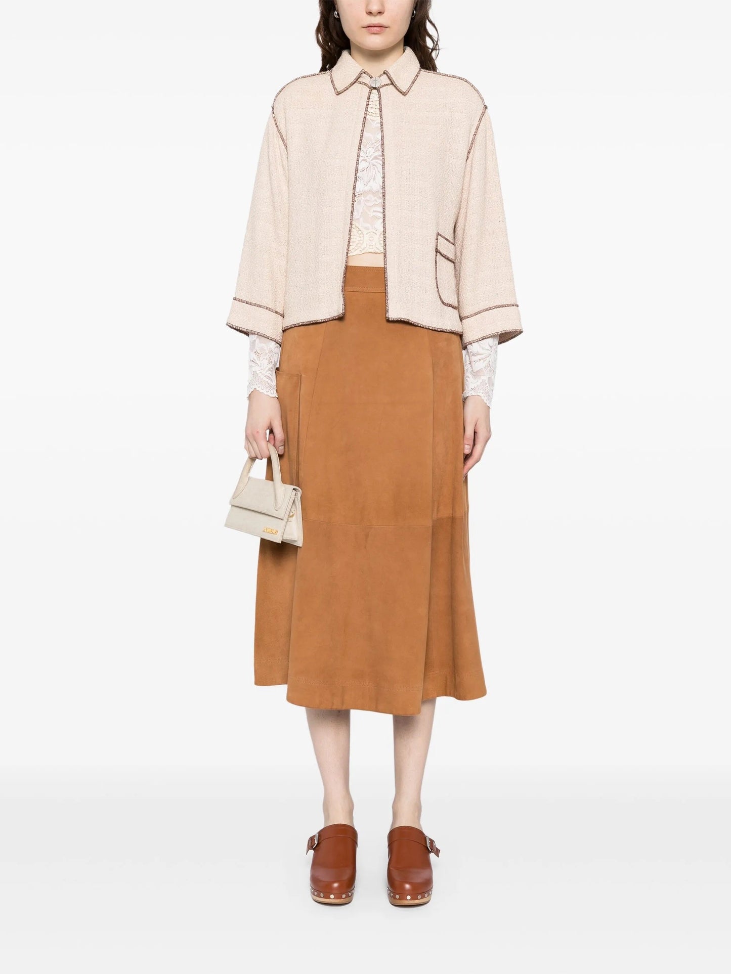 Cream Cotton Tweed Jacket