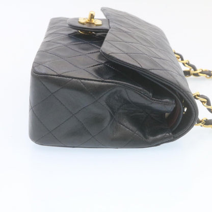 CHANEL Classic Matelasse 23 Chain Flap Shoulder Bag Lamb Skin Black Auth 29130A