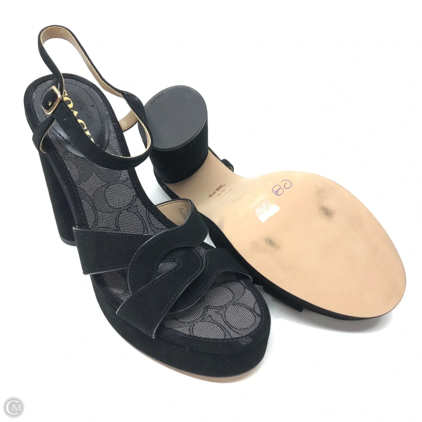 Sandals Designer By Coach In Black, Size: 8.5
