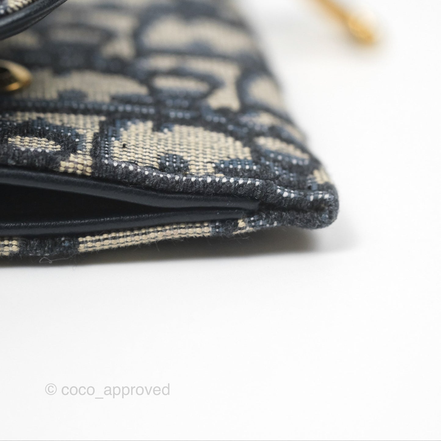 Christian Dior Saddle Wallet On Chain Navy Oblique Jacquard