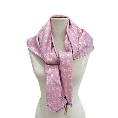 Louis-Vuitton Baby Pink Silk Scarf