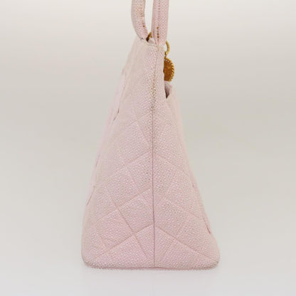 CHANEL COCO Mark Tote Bag cotton Pink CC Auth 29713A
