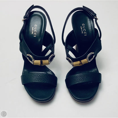 Shoes Luxury Designer By Gucci In Black, Size: 6.5