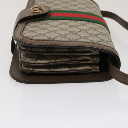 GUCCI GG Supreme Ophidia Web Sherry Line Shoulder Bag Beige  29884A
