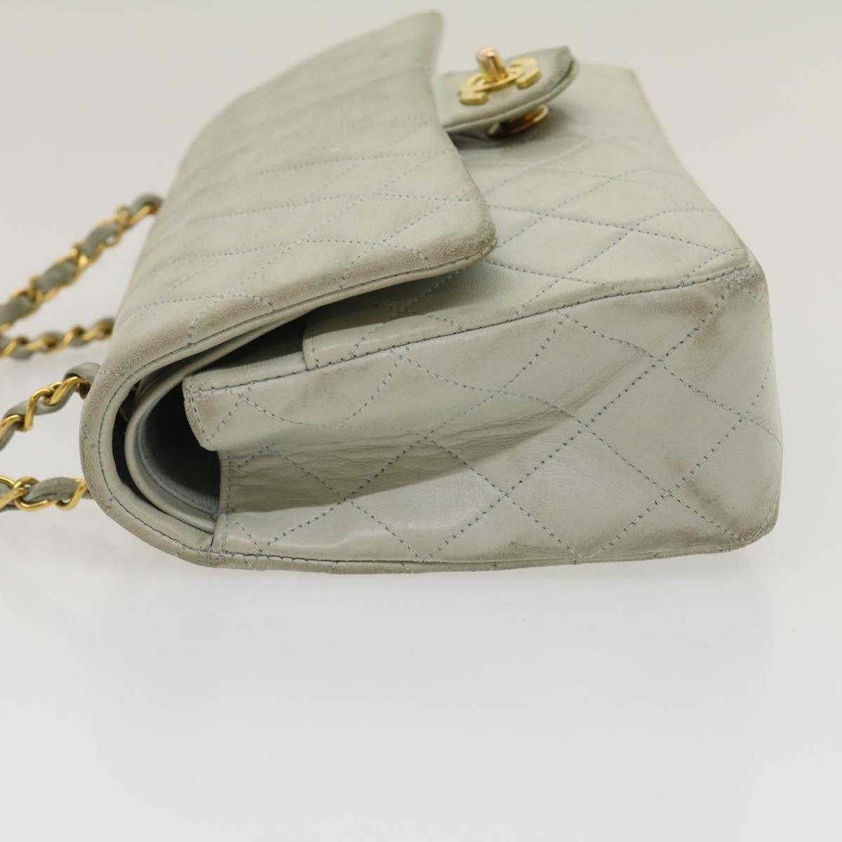 Chanel Classic Matelasse  Double Chain New Shoulder Bag Lamb Skin Auth A