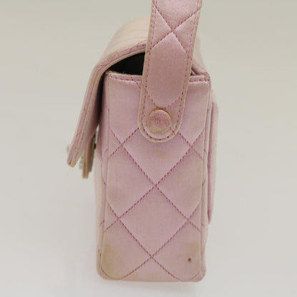 CHANEL Matelasse Hand Bag Silk Satin Pink CC Auth 29999A
