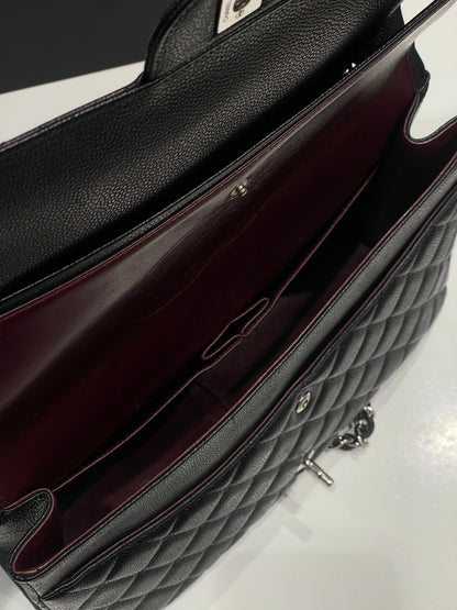 Chanel - sac classique maxi jumbo cuir caviar noir