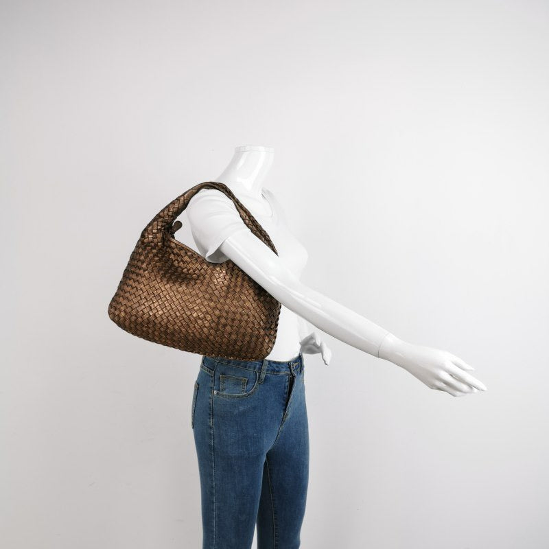 Bottega Veneta Veneta Hobo Metallic Copper Leather Medium 38.5