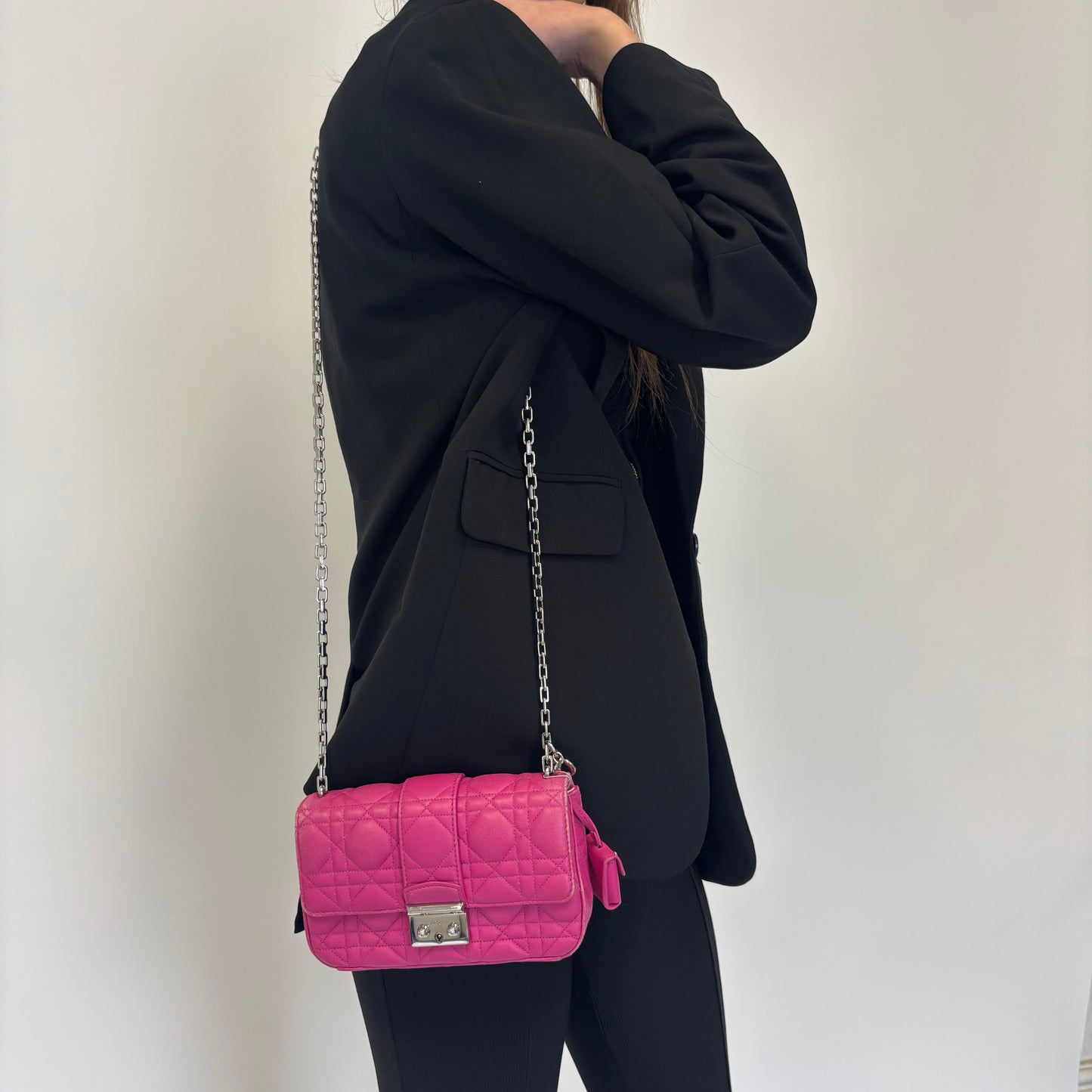 Dior Pink Cannage Leather Old Model Mini Miss Dior Flap Bag
